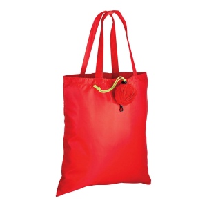 Shopper pliable en forme de rose en polyester 190T repliable dans une poche