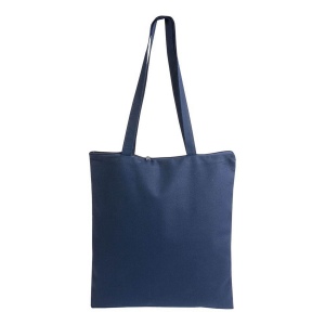 Shopper en coton 220 g/m, anses longues anses longues et fermeture avec zip 7