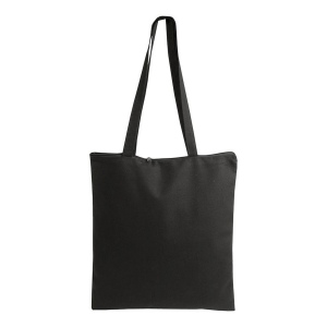 Shopper en coton 220 g/m, anses longues anses longues et fermeture avec zip 13