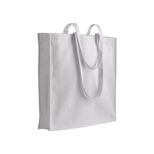 Shopper avec soufflet en coton 220 g/m2, anses longues et fermeture avec zip 5