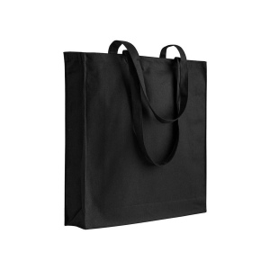 Shopper avec soufflet en coton 220 g/m2, anses longues et fermeture avec zip 4