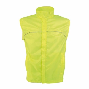 Gilet de haute visibilité en polyester avec filet aéré sur le dos de couleur fluo avec ban 2