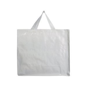 Shopper avec soufflet en PP laminé 120g/m2, anses longues en ruban 27