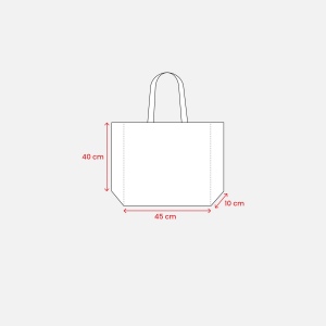 Shopper avec soufflet en PP laminé 120g/m2, anses longues en ruban 12
