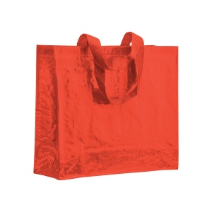 Shopper avec soufflet en PP laminé 120g/m2, anses longues en ruban 8
