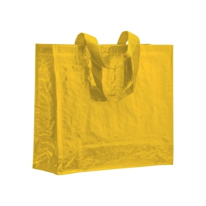 Shopper avec soufflet en PP laminé 120g/m2, anses longues en ruban 6