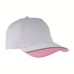 Casquette en coton, 5 panneaux avec partie colorée sur la visière et bande réfléchissante, 2