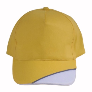 Casquette en coton, 5 panneaux avec partie blanche sur la visière et bande réfléchissante, 6