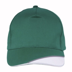 Casquette en coton, 5 panneaux avec partie blanche sur la visière et bande réfléchissante, 7