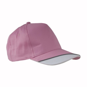 Casquette en coton, 5 panneaux avec partie blanche sur la visière et bande réfléchissante, 2