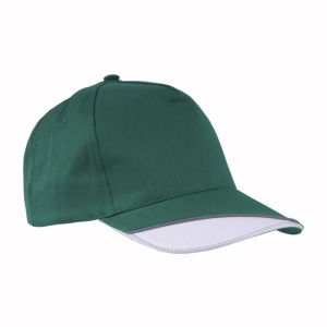 Casquette en coton, 5 panneaux avec partie blanche sur la visière et bande réfléchissante, 4