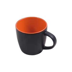 Tasse en céramique avec extérieur de couleur noire opaque et intérieur coloré brillant (0, 4