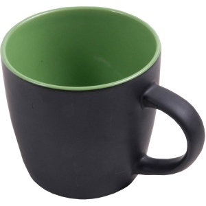 Tasse en céramique avec extérieur de couleur noire opaque et intérieur coloré brillant (0, 2