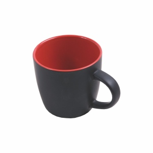 Tasse en céramique avec extérieur de couleur noire opaque et intérieur coloré brillant (0, 6