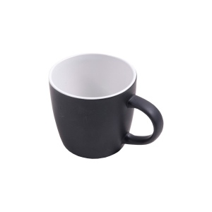 Tasse en céramique avec extérieur de couleur noire opaque et intérieur coloré brillant (0, 7