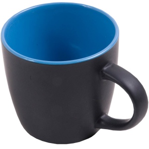 Tasse en céramique avec extérieur de couleur noire opaque et intérieur coloré brillant (0, 3