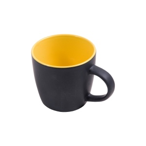 Tasse en céramique avec extérieur de couleur noire opaque et intérieur coloré brillant (0, 5