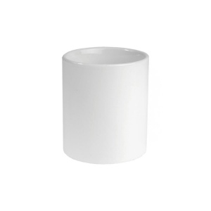 Tasse blanche en céramique adaptée au lave-vaisselle et four à micro-ondes (0,32 L). Avec 3