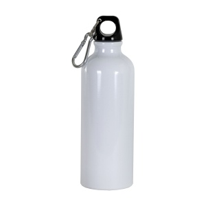 Gourde en aluminium ( 500ml), avec bouchon en plastique et mousqueton 6