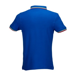 Polo 100% coton piqué 180g/m2, mancese courtes, bordures tricolores et fermeture avec 2 bo 5