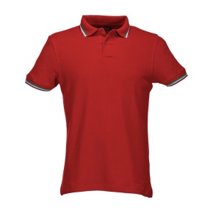 Polo 100% coton piqué 180g/m2, mancese courtes, bordures tricolores et fermeture avec 2 bo 4