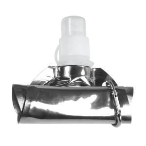 Gourde en PE/PET repliable (480ml), avec mousqueton (27 cm de haut pour 10,5 cm de largeur 9