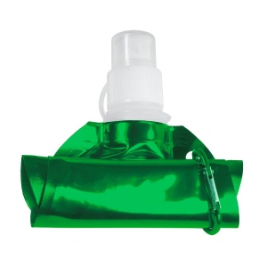 Gourde en PE/PET repliable (480ml), avec mousqueton (27 cm de haut pour 10,5 cm de largeur 10