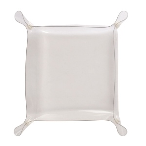 Vide-poche, porte-objet en simili cuir (PVC) carré 23x23 cm avec boutons en métal 2