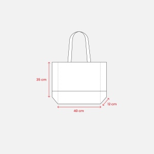 Shopper avec soufflet en TNT 80 g/m2, anses longues 9