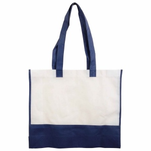 Shopper avec soufflet en TNT 80 g/m2, anses longues 12