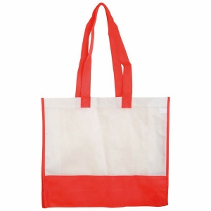 Shopper avec soufflet en TNT 80 g/m2, anses longues 16
