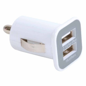 Micro chargeur USB de voiture, avec double porte USB. Input 12V, Output une porte de 5V/10 3