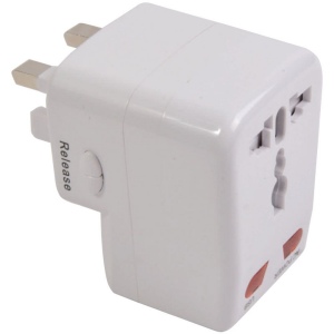 Adaptateur prise universelle avec entrée USB. Input 100-125V 6A ou 220-250V 6A. ATTENTION 2