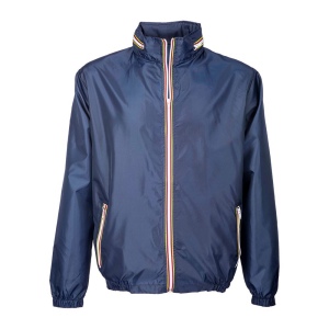 Veste imperméable en polyester 210T avec capuche pliable avec fermeture éclair, pliab
