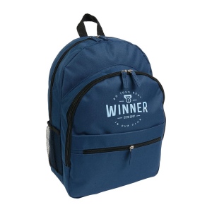 Sac à dos en polyester 600 D avec 6 poches dont 2 latérales en filet. Poche frontale 18