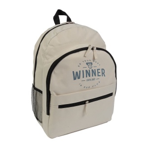 Sac à dos en polyester 600 D avec 6 poches dont 2 latérales en filet. Poche frontale 9