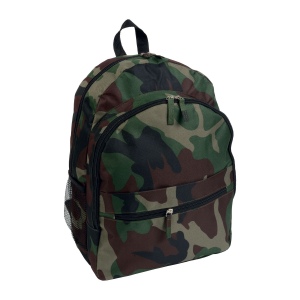 Sac à dos en polyester 600 D avec 6 poches dont 2 latérales en filet. Poche frontale 2
