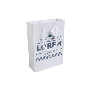 Shopper avec soufflet en carte laminée 157 g/m2 avec renforcement à la base, anses en cord 18