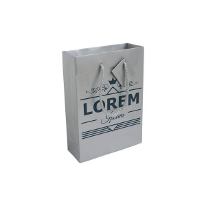 Shopper avec soufflet en carte laminée 157 g/m2 avec renforcement à la base, anses en cord 10