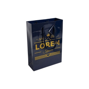 Shopper avec soufflet en carte laminée 157 g/m2 avec renforcement à la base, anses en cord 12