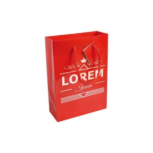 Shopper avec soufflet en carte laminée 157 g/m2 avec renforcement à la base, anses en cord 14