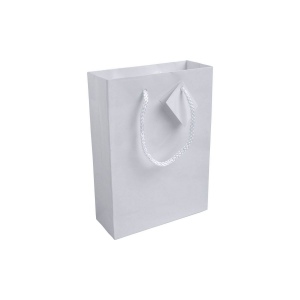 Shopper avec soufflet en carte laminée 157 g/m2 avec renforcement à la base, anses en cord 7