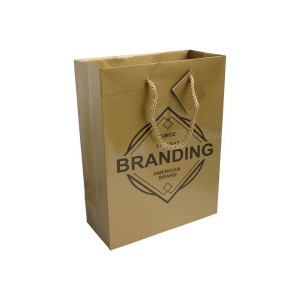 Shopper avec soufflet en carte laminée 157g/m2 avec renforcement au fond, anses en corde e 8