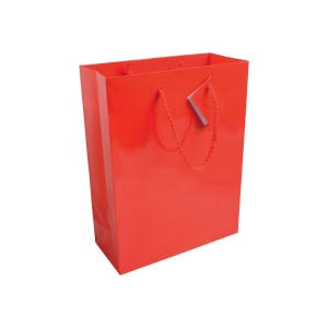 Shopper avec soufflet en carte laminée 157g/m2 avec renforcement au fond, anses en corde e 5