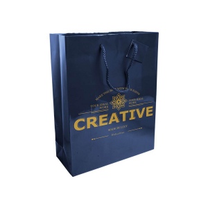 Shopper avec soufflet en papier laminé 157 g/m2 avec renforcement au fond, anses en corde 12