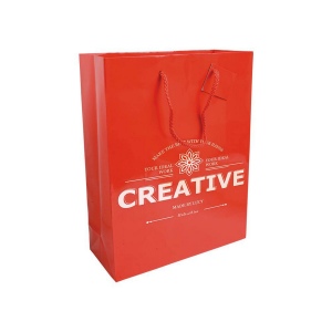 Shopper avec soufflet en papier laminé 157 g/m2 avec renforcement au fond, anses en corde 14
