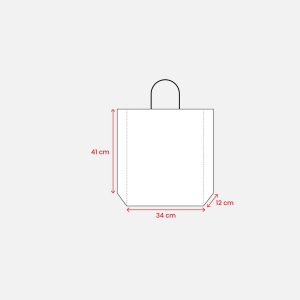 Shopper avec soufflet en papier laminé 157 g/m2 avec renforcement au fond, anses en corde 19