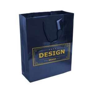 Shopper avec soufflet en papier laminé 157 g/m2 avec renforcement au fond, anses en corde 12