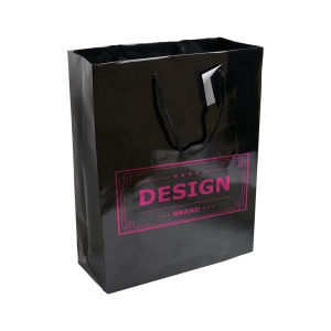 Shopper avec soufflet en papier laminé 157 g/m2 avec renforcement au fond, anses en corde 16