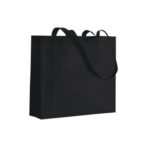 Shopper avec soufflet en TNT 80g/m2 thermosoudé, anses longues 10
